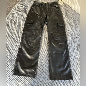 Abercrombie Curve Love Cargo Relaxed Faux Leather Pants
